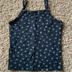 Black floral designed tank top